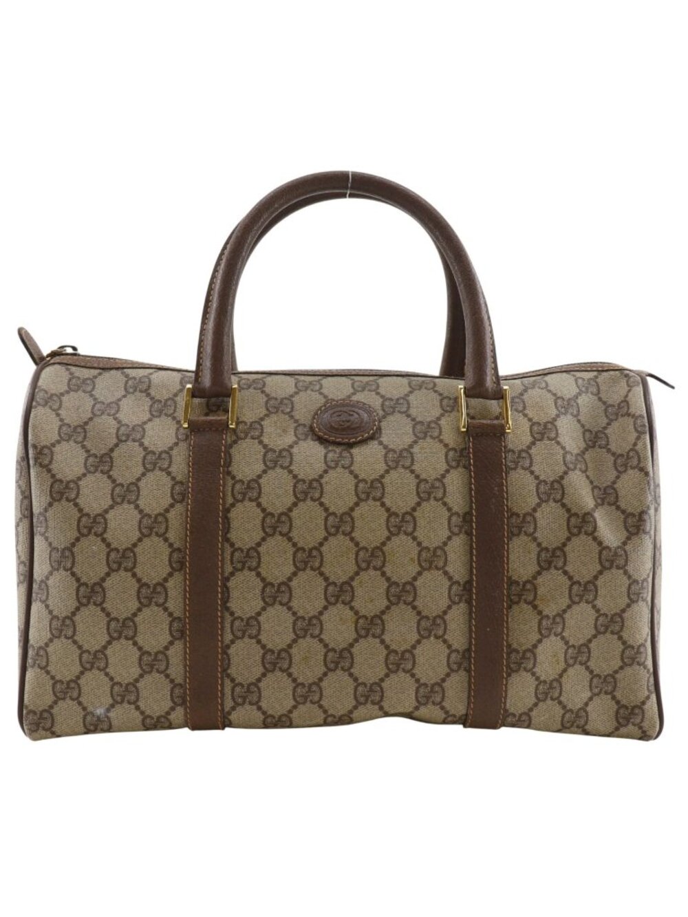Gucci Vintage Mini Boston GG Supreme Canvas Brown Handbag